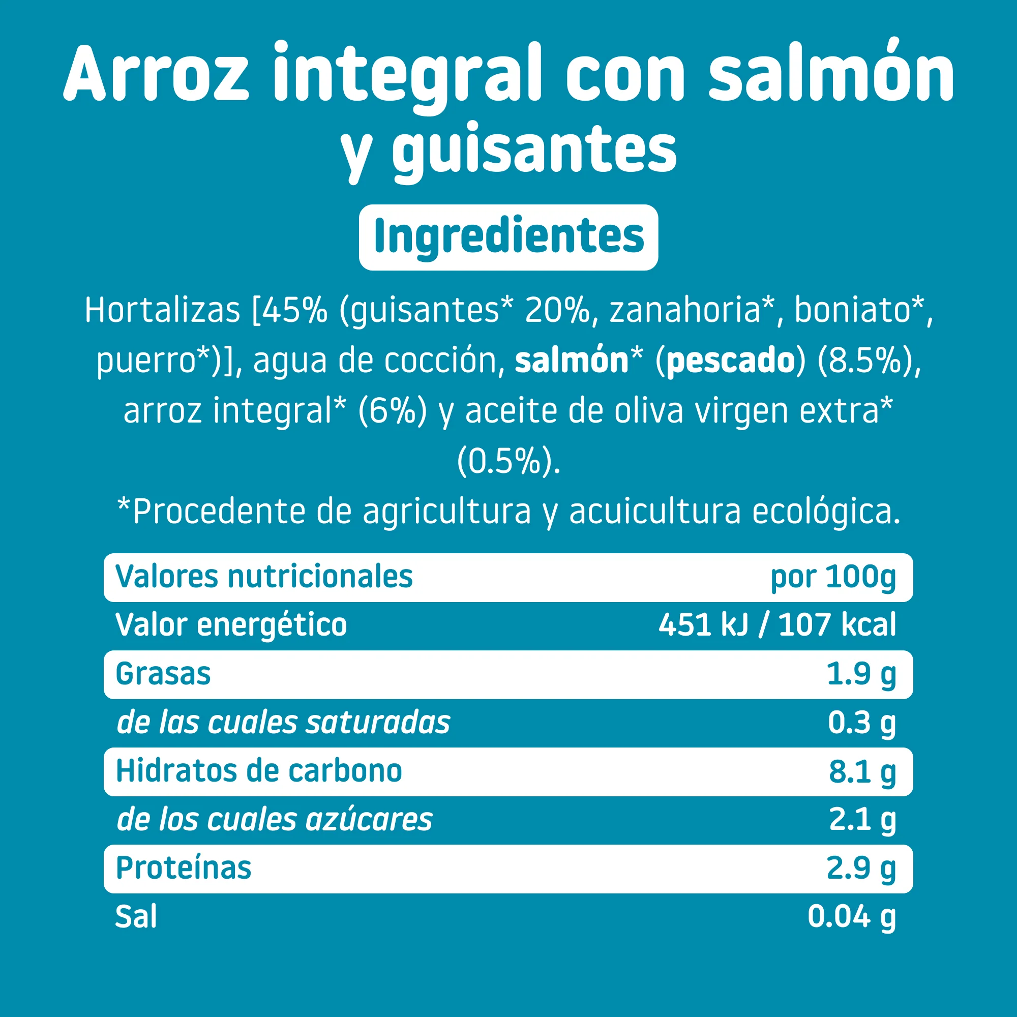 Tarrito de CA-CHI-TOS de arroz integral con salmón y guisantes - Image 6