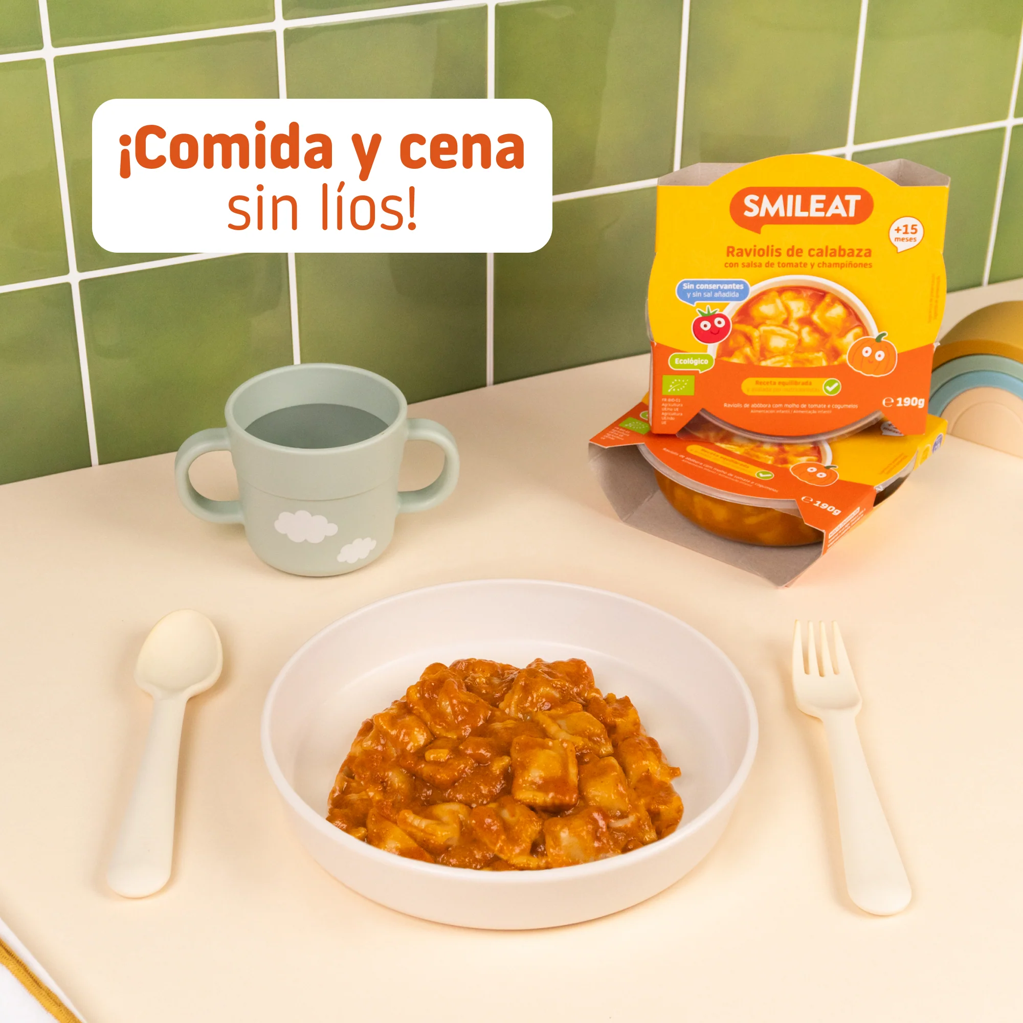 Platito de Raviolis de calabaza con salsa de tomate y champiñones - Image 6
